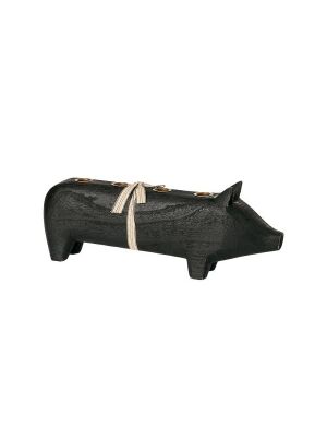 Maileg Kerzenhalter "Wooden Pig" - schwarz