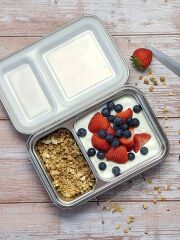 Ecococoon Bento Lunchbox auslaufsicher aus Edelstahl mit 2 F&auml;chern - optionale Wunschgravur