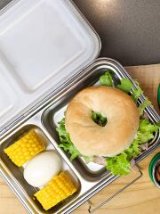 Ecococoon Bento Lunchbox auslaufsicher aus Edelstahl mit 2 F&auml;chern - optionale Wunschgravur