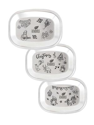 Edelstahl Deckel für Kivanta Lunchbox M - Weihnachten Funky / 3er Set