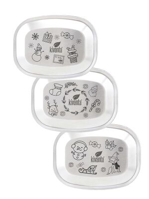 Edelstahl Deckel für Kivanta Lunchbox XL - Weihnachten / 3er Set