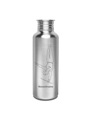 Kivanta 750 ml Edelstahlflasche inkl. Wunschgravur (ohne Deckel) - Turner (mit o. ohne Personalisierung)