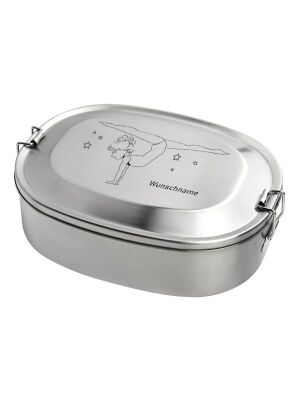 Edelstahl Deckel für Kivanta Lunchbox XL - Turnerin (mit o. ohne Personalisierung)