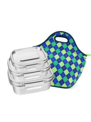 "Picknick-Set" mit Airtight Dosen & GRATIS Isoliertasche / Karo