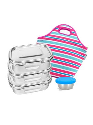 "Picknick-Set" mit Airtight Dosen & GRATIS Isoliertasche / Streifen