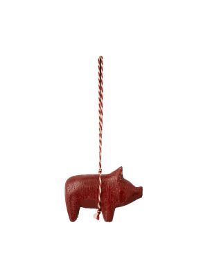 Maileg Anhänger "Wooden Pig" - rot