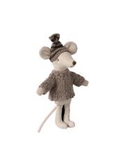 Maileg Big Sister / Big Brother Mouse - Pullover & Mütze (natur)