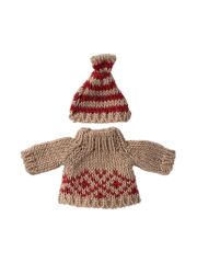 Maileg Mum &amp; Dad Mouse - Pullover &amp; M&uuml;tze (rot)