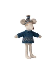 Maileg Mum &amp; Dad Mouse - Pullover &amp; M&uuml;tze (blau)