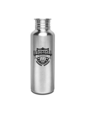 Kivanta 750 ml Edelstahlflasche (ohne Deckel) - Basketball / mit Personalisierung (2 Variationen)