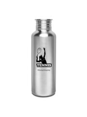 Kivanta 750 ml Edelstahlflasche (ohne Deckel) - Tennis / mit Personalisierung (3 Variationen)