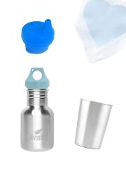 Kivanta Geschenk-Set für Babys 3: 350 ml Trinkflasche + Becher mit Trinkverschluss & Goodies of Desire