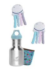 Kivanta Geschenk-Set für Babys 4: 350 ml Trinkflasche + Isolierhülle & Goodies of Desire