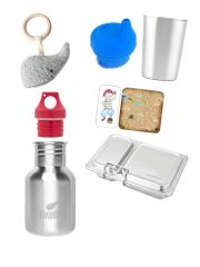 Kivanta Geschenk-Set für Babys 7: 350 ml Trinkflasche + Becher mit Trinkverschluss & Goodies of Desire