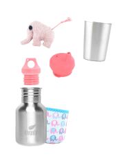 Kivanta Geschenk-Set für Babys 9: 350 ml Trinkflasche + Becher mit Trinkverschluss & Goodies of Desire