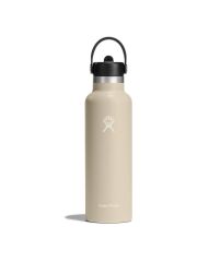 Hydro Flask 21 oz (621 ml) Standard Mouth isolierte Trinkflasche mit Flex Straw Cap - Oat