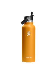 Hydro Flask 21 oz (621 ml) Standard Mouth isolierte Trinkflasche mit Flex Straw Cap - Fossil