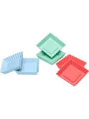 LURCH FlexiForm Mini-Backform Tortelett Quader &quot;Pastell&quot; / 6er Set