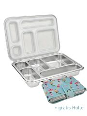 LunchBuddy Lunchbox &quot;Bento Five&quot; mit 5 F&auml;chern inkl. Gratis-H&uuml;lle