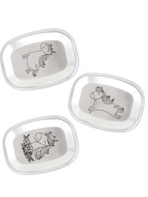 Edelstahl Deckel für Kivanta Lunchbox M - Einhorn / 3er Set