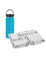 LunchBuddy Lunchbox “5 Stars” & Trinkflasche / 3-teilig (ozeanblau)