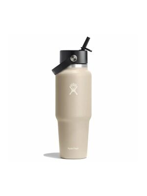 Hydro Flask 32 oz (946 ml) Wide Mouth isolierte "Travel Bottle" mit Flex Straw Cap - Oat