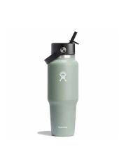 Hydro Flask 32 oz (946 ml) Wide Mouth isolierte "Travel Bottle" mit Flex Straw Cap - Agave