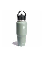 Hydro Flask 32 oz (946 ml) Wide Mouth isolierte &quot;Travel Bottle&quot; mit Flex Straw Cap - Agave