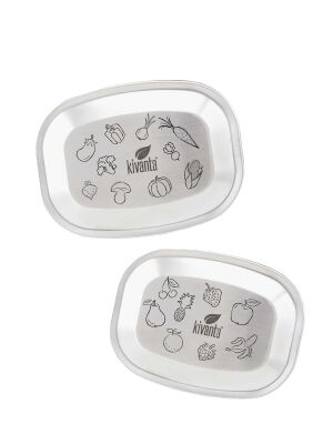 Edelstahl Deckel für Kivanta Lunchbox M 2er Set - Obst & Gemüse