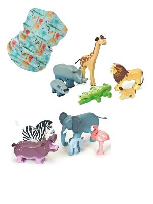 Le Toy Can "Wilde Tiere Sambesi & Savanne + Kivanta Schal