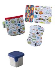 PlanetBox "Little Square Dipper / Navy" für Duo & Shuttle + Zubehör "Comics & Superhelden"