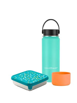 PlanetBox Brotdose Trailblazer & LunchBuddy Flasche - Sparset / Lagoon Terrazzo