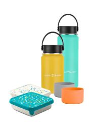 PlanetBox Brotdose Trailblazer & LunchBuddy Flasche - Sparset Terrazzo / 7-teilig