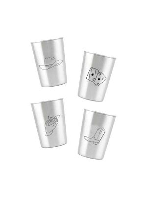 LunchBuddy Edelstahl Becher 300 ml 4er Set - Cowboy /...