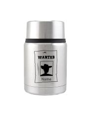 Kivanta Edelstahl Isolierbehälter 450 ml mit Becher - Wanted (mit od. ohne Personalisierung)