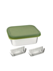 Lunchbuddy Bento-Set "Snug" 800 ml + 2 Trennstege / grün