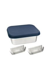 Lunchbuddy Bento-Set "Snug" 800 ml + 2 Trennstege / blau