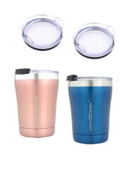 LunchBuddy Vorteils-Set: 2 x isolierter Kaffeebecher 250 ml / rosa & blau