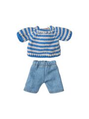 Maileg Big Sister / Big Brother Mouse - Strickpullover und Hose (blau)