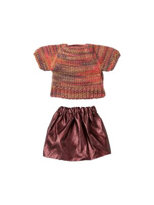 Maileg Mum & Dad Mouse - Strickpullover mit Glanzrock