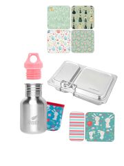 LunchBuddy Lunchbox Duo, Flasche & Zubehör – Happy Bunny