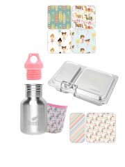 LunchBuddy Lunchbox Duo, Flasche & Zubehör – Pastell