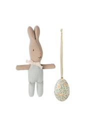 Maileg Ornament "Zweige" & Rabbit (blau kariert + Dunkle Minze)