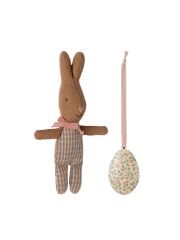 Maileg Ornament "Zweige" & Rabbit (blau-rosa kariert + Olive)