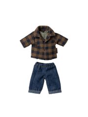 Maileg Mum & Dad Mouse - kariertes Hemd + Hose