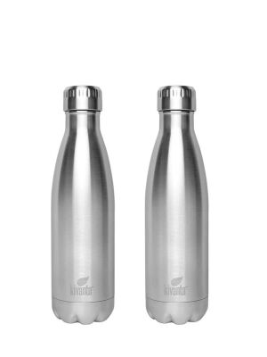 Kivanta Schulstarter-Set: 2 x 500 ml isolierte Edelstahl Trinkflasche