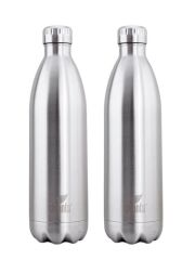 Kivanta Spar-Set: 2 x 1000 ml isolierte Edelstahl Trinkflasche