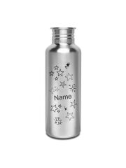 Kivanta 750 ml Edelstahl Trinkflasche "Sterne" / mit od. ohne Wunschgravur