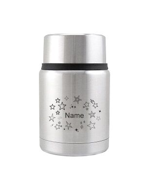 Kivanta Edelstahl Isolierbehälter 450 ml mit Becher - "Sterne" (mit od. ohne Personalisierung)