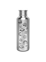 Kivanta 750 ml Edelstahlflasche (ohne Deckel) - Doodle Complete (mit o. ohne Personalisierung)